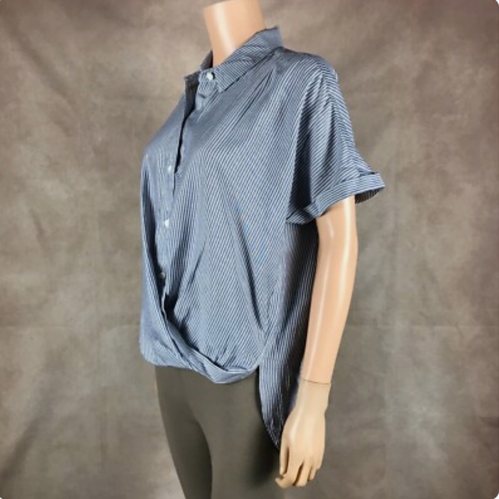 BCBGeneration Gray Button Down Shirt Size S